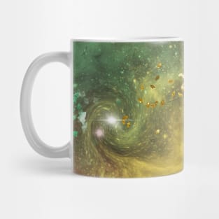 Trendy Green Red Gold Galaxy Pattern Mug